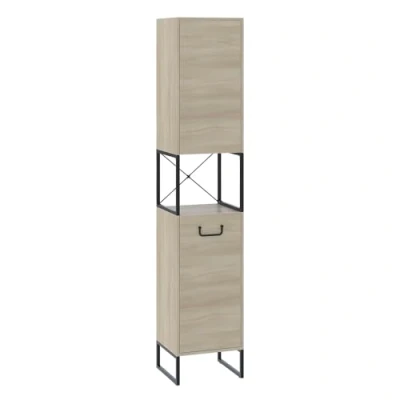Afbeelding van Vicco VionnaBadkamermeubel 36 x 185 cm met 2 deuren Eiken/zwart