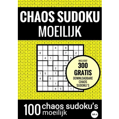 Afbeelding van SUDOKU Moeilijk: CHAOS nr. 4 Puzzelboek met 100 Moeilijke Puzzels voor Volwassenen en Ouderen