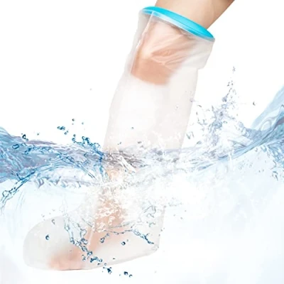 Afbeelding van BESUMYN Waterdichte korte beenafdekking voor bad onder de douche, beschermhoes van gips tenen, enkel, voeten en benen