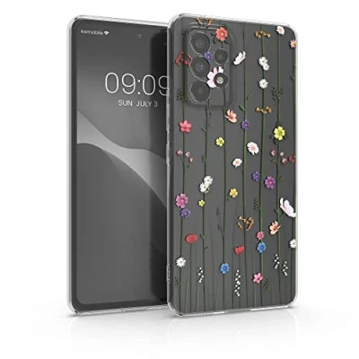 Afbeelding van kwmobile telefoonhoesje geschikt voor Samsung Galaxy A53 5G Hoesje smartphone in meerkleurig / transparant Wilde Bloemen Stengels design