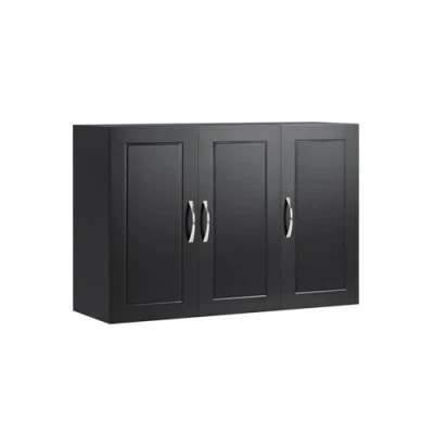 Afbeelding van SoBuy Wandkast voor badkamer, opbergkast, hangkast, hoge kast met 3 deuren, 90 x 30 60 cm, wit, FRG231 L W