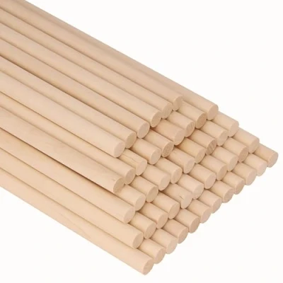 Afbeelding van Belle Vous Natuurlijk Ronde Houten Staven (50 Pak) 30 cm Extra Lange Onbewerkte 10 mm Hobby Voor Houtbewerking, Kunstprojecten, Decoraties &amp; DIY