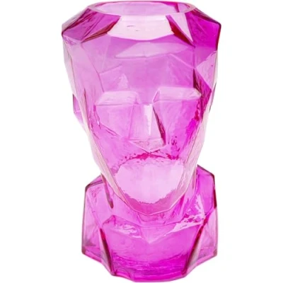 Afbeelding van Vaas Prisma gezicht roze 30cm Kare Design