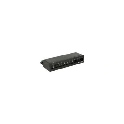 Image de Delock Keystone Desktop Patch Panel Tableau de connexions noir jais, RAL 9005 12 ports