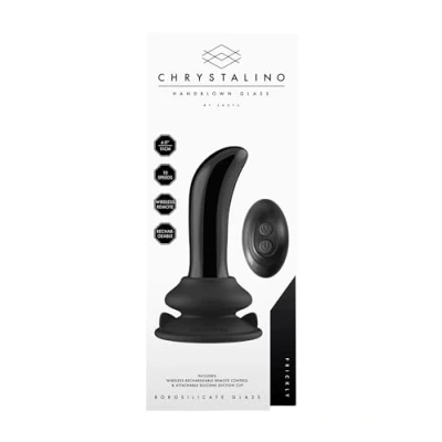 Afbeelding van Chrystalino by Shots Prickly Smooth Glass G Spot Vibrator with Remote Control