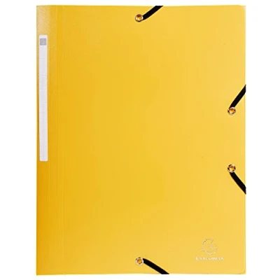 Afbeelding van Exacompta 55809e nietmap, 3 kleppen, met elastiek, ondoorzichtig, 24 x 32 cm, Polypro 5/10, etiket, geel