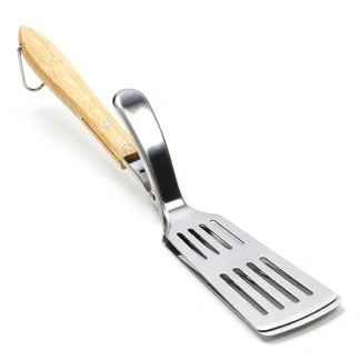 Afbeelding van BBQ spatel Gardalux 48 cm (RVS, Hout, Met tang)