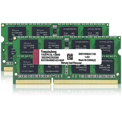 Afbeelding van MTXtec 2 stuks 1600 MHz DDR3/DDR3/DDR3L 204 pins CL11 Dual Rang 2Rx8 RAM geheugenmodule niet ECC ongebufferd 1,35 V/1,5 V Pin geheugen voor laptop (groen)