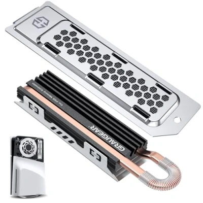 Afbeelding van GRAUGEAR HeatPipe Koellichaam voor M.2 NVMe SSD (2280), PS5 Pro, Slim PlayStation geheugenuitbreiding met stofdeksel (voor &amp; Pro)