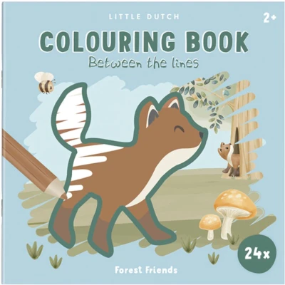 Afbeelding van Little Dutch kleurboek, kleuren tussen de lijntje Forest Friends creatief peuter kleuter speelgoed cadeautip vakantieboek