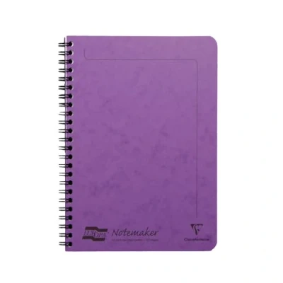 Afbeelding van Clairefontaine Ref 4854Z Europa Notemaker notitieboek met zijbinding (120 pagina&#039;s) DIN A5, geborsteld velijnpapier, 90 g/m², microgeperforeerd, gelinieerd lila