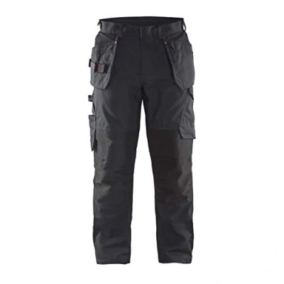 Afbeelding van Blaklader Service werkbroek met stretch en spijkerzakken 1496 1330 Zwart/Rood D116