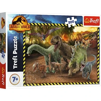 Image de Trefl les dinosaures du Jurassic Park, Park Casse tête 200 éléments coloré avec des dinosaures, pour enfants à partir de 6 ans.