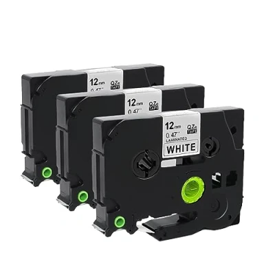 Afbeelding van Molabel 3 x TZ231 TZe231 labeltape compatibel met Brother Tze 231 TZ 12 mm 0,47 wit gelamineerd voor P Touch PT H100R H105 H100LB PT320