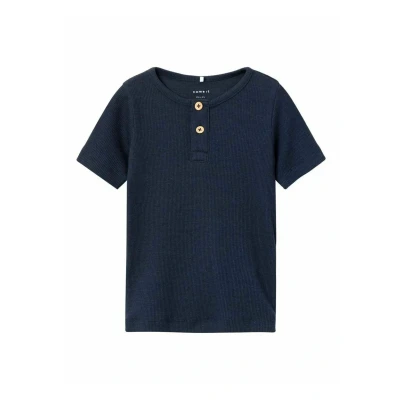 Afbeelding van Name it Nmmkab Unisex Tshirt basic voor kinderen, Maat: 80, Dark sapphire