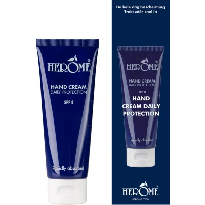 Afbeelding van Herome Handcreme Daily Protection SPF 8 voor de Dagelijkse Verzorging, Beschermend en trekt snel in 75ml.