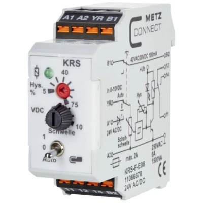 Afbeelding van Metz Connect 11066670 Drempelwaardeschakelaar 24, 24 V/AC, V/DC (max) 1x wisselcontact 1 stuk(s)