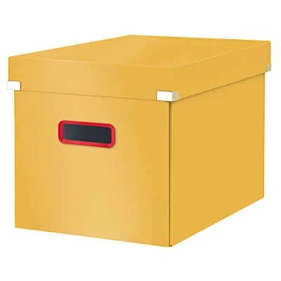 Image de Leitz Cliquez &amp; Store WOW Boîte de Rangement Cube Grand, pour Garder la Maison et le Bureau en Ordre, Jaune Chaud, 53470019
