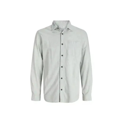 Afbeelding van Jack &amp; Jones melange Overhemd, Heren, Maat: XL, Light grey