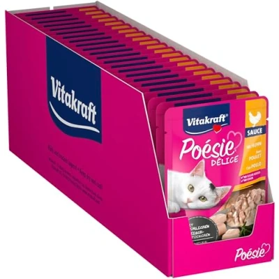 Afbeelding van Vitakraft Poesie Deli Sauce Pouch 85 g Kattenvoer 23 x Kip