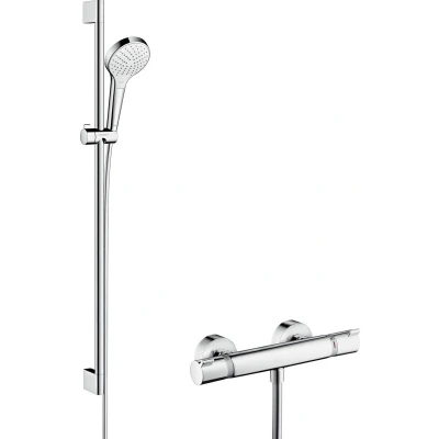 Afbeelding van hansgrohe Croma Select S Vario renovatieset 90 cm met Ecostat Comfort thermostaat wit/chroom