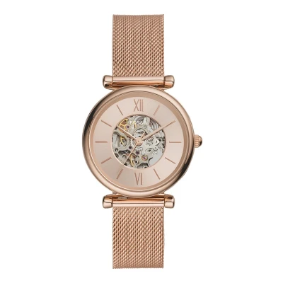 Afbeelding van Fossil Carlie Horloge Rose goldcoloured, Dames, Maat: One Size, gold coloured