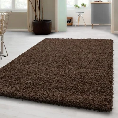 Afbeelding van Hoogpolig shaggy tapijt voor de woonkamer, onderhoudsarm, getest op schadelijke stoffen, poolhoogte: 3 cm, Öko Tex standaard, afmetingen: 160 mm x 230 m, kleur: bruin