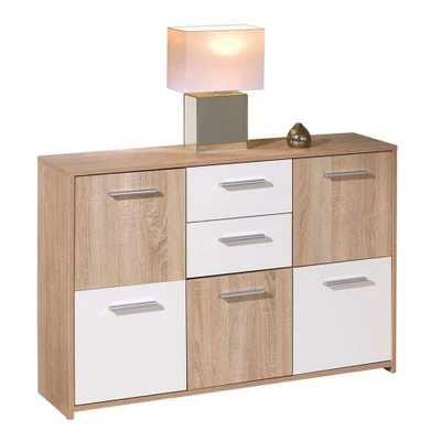 Afbeelding van Dressoir Elvezia bruin 77x115x30 cm Wit Melamine