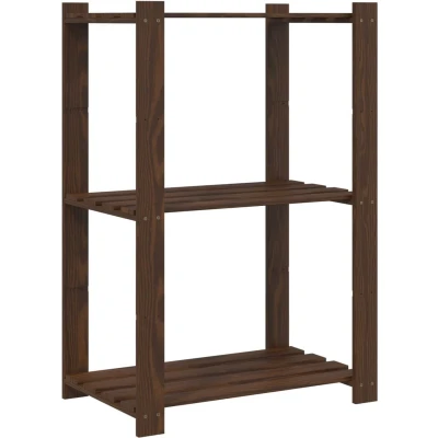 Afbeelding van Opbergrek 3 laags 60x38x90 cm massief grenenhout bruin