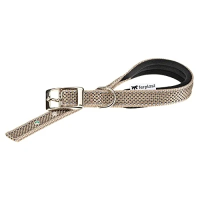 Afbeelding van FERPLAST Daytona Deluxe Halsband / Hondenhalsband Zachte voering Bruin Reflecterend M Breedte: 2 cm Nekomtrek: 35 43 (GELIEVE ALVORENS BESTELLEN OPMETEN)