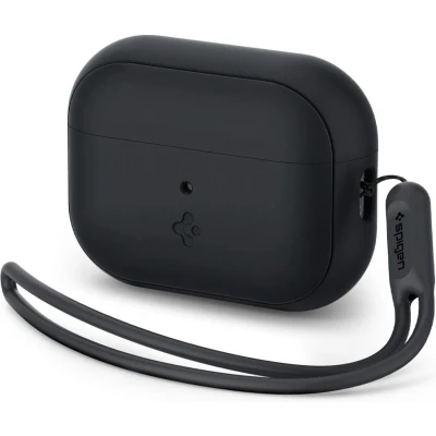 Afbeelding van Spigen Silicone Fit Strap Case hoesje voor Airpods Pro zwart
