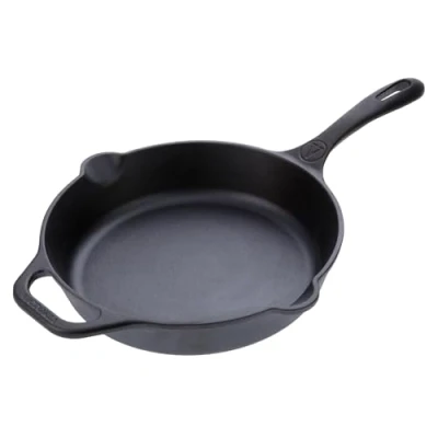 Afbeelding van Victoria Pan van natuurlijk gietijzer, voorgekruid, inductie, 25 cm, geschikt voor vuur, barbecue, oven, glaskeramische plaat, gas, zonder giftige stoffen, PTFE en PFOA