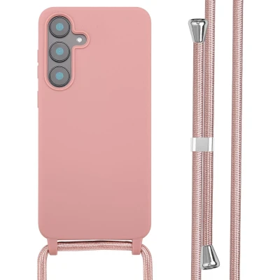 Afbeelding van imoshion Siliconen hoesje met koord voor de Samsung Galaxy S25 FE Sand Pink