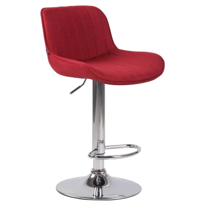 Afbeelding van Barkruk Mandal Stof Chrome frame Rood