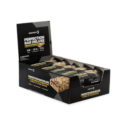 Afbeelding van Body &amp; Fit Perfection Bar Deluxe Protein Eiwitreep Cookies Cream Proteine repen 825 gram (15 repen)