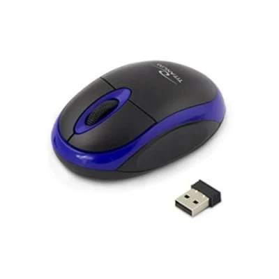 Afbeelding van Titanum Draadloze computermuis met USB ontvanger (klein en handig, 3 toetsen, scrollwiel, 1000 dpi, blauw)