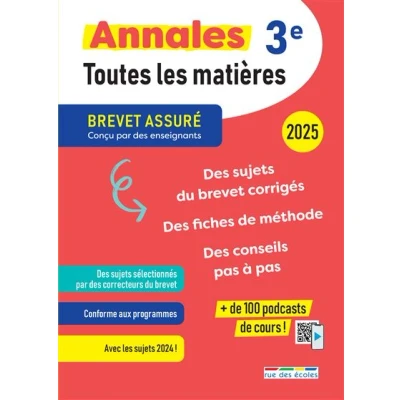 Image de Brevet assuré Annales Toutes les matières 3e 2025