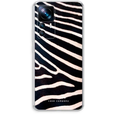 Afbeelding van Case Company® hoesje geschikt voor Xiaomi 12T Zebra Soft Cover Telefoonhoesje Bescherming aan alle Kanten en Schermrand