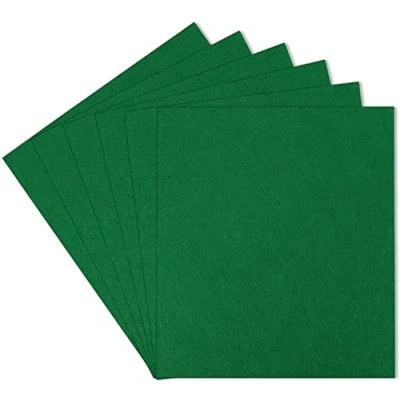 Afbeelding van SAVITA 5 stuks 25,4 x 22,8 cm, 3 mm dikke viltvellen, vierkante harde knutselstof, voor kinderen, knutselen, handwerk, patchwork, borduurwerk, naaien, knutselproject (groen)