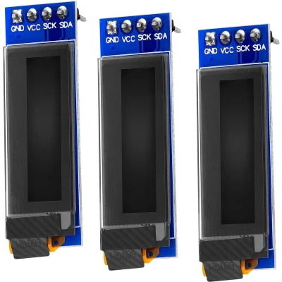 Afbeelding van AZDelivery 3 x 0,91 inch OLED 128 32 pixels SSD1306 I2C Display compatibel met Arduino en Raspberry Pi Inclusief E Book!