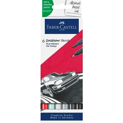 Afbeelding van Sketchmarker FC Goldfaber etui, Car design op alcoholbasis
