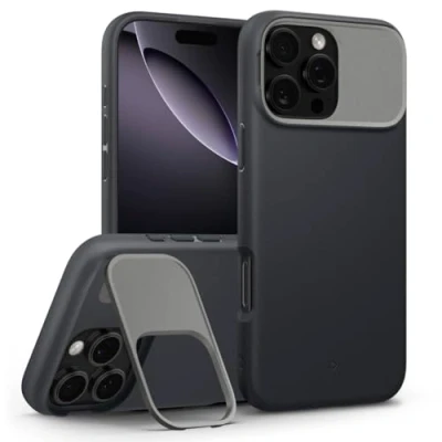 Afbeelding van Caseology Nano Pop Mag Kickstand voor iPhone 16 Pro Max Case [Metalen Standaard Camerabescherming] Militaire Klasse Valbescherming Sesam