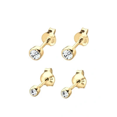 Afbeelding van Elli 2 PACK Classic Oorbellen, Dames, Maat: One Size, Gold coloured