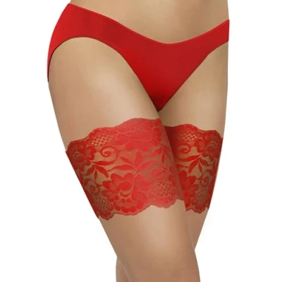 Afbeelding van sesto senso Sexy elastische kanten dij banden anti frictie met 4 siliconen banden, Rood