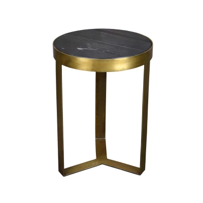 Afbeelding van Bijzettafel Glennis 40 cm Zwart Goud