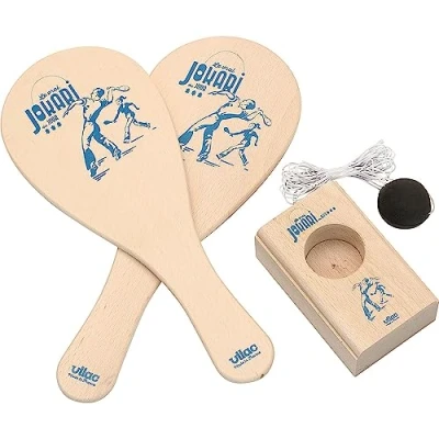 Afbeelding van Vilac Jokari Klassiek spel voor kinderen, gemaakt van massief beukenhout, met tas het opbergen plezier, 4299G, beige