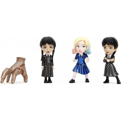 Afbeelding van Jada Set van 4 figuren uit de serie, gemaakt metaal, woensdag met taupe, naaien, Enid, 7 cm, officieel authentiek product, vanaf 3 jaar (253252040), meerkleurig, normaal