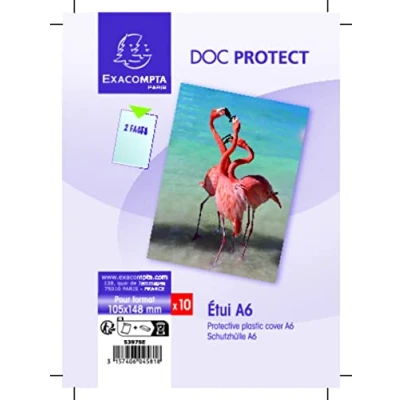 Image de Exacompta : Sachet de 10 étuis protection simple 10.5 x 14.8 cm