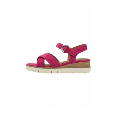Afbeelding van Tamaris Sandalen met plateauzool, Dames, Maat: 35, Fuxia Leer
