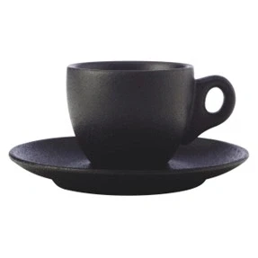 Afbeelding van Maxwell &amp; Williams Kop en Schotel Caviar Black 80 ml